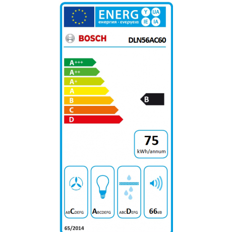 BOSCH DLN56AC60 Μηχανισμός Απορρόφησης 52 cm Μαύρο